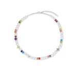 Louis Vuitton Mng Pearls Party Necklace Multicolor With Silver Metal M01500