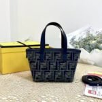 Fendi Roll Mini Ff Chenille Bag Dark Blue 16Cm 8Bs096Asu1F1Pqk - Image 2