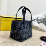 Fendi Roll Mini Ff Chenille Bag Dark Blue 16Cm 8Bs096Asu1F1Pqk - Image 8