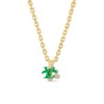 Louis Vuitton Lv Blooming Necklace Gold With Green M01867