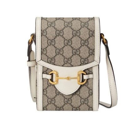 Gucci Horsebit 1955 Mini Bag Beige Ebony White 17Cm 625615 92Tcg 9761