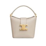 Celine Mini Bucket Triomphe In Smooth White 17Cm 10K943Fj9 02Ls
