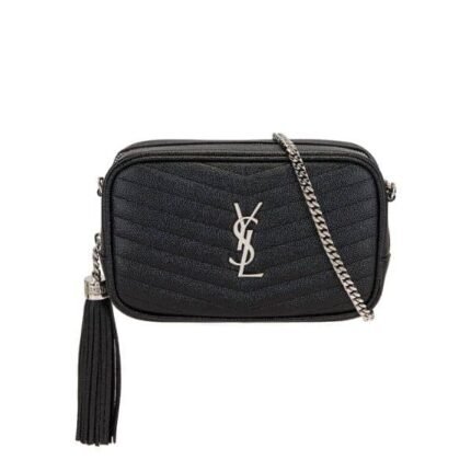 Saint Laurent Lou Camera Bag In Quilted Noir Leather Black 18Cm