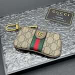 Gucci Gg Supreme Canvas With Web Stripe Detail Wallet Ophidia Key Case Beige And Ebony 12.5Cm - Image 2