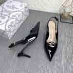 Valentino Vlogo The Bold Edition Slingback Pumps In Patent Leather 60Mm In Black - Image 4