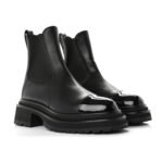 Chanel Short Boots Matte Leather Black