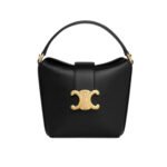 Celine Mini Bucket Triomphe In Smooth Black 17Cm 10K943Fj9 38No