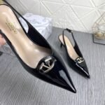 Valentino Vlogo The Bold Edition Slingback Pumps In Patent Leather 60Mm In Black - Image 6