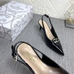 Valentino Vlogo The Bold Edition Slingback Pumps In Patent Leather 60Mm In Black - Image 7