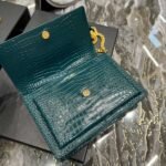 Saint Laurent Sunset Medium In Crocodile Embossed Leather Dark Green 22cm 442906DND0J3144 - Image 7
