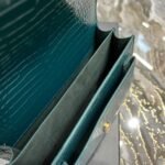 Saint Laurent Sunset Medium In Crocodile Embossed Leather Dark Green 22cm 442906DND0J3144 - Image 9