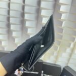 Prada Saffiano Leather Vertical Short Wallet Flap Triangle Logo Black 10Cm - Image 6