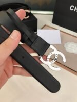 Chanel Pearls Crystal Sliver Black Belt 28Mm - Image 3