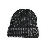 Chanel Cc Wool Beanie Black
