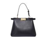 Fendi Peekaboo Soft Medium Leather Bag Black 33Cm