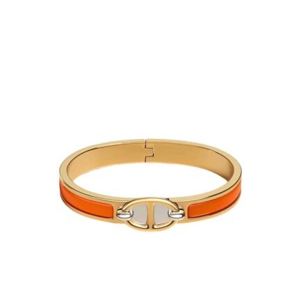 Hermes Mini Clic Chaine D’Ancre Bracelet Gold Tone With Orange H209000Fv8Apm