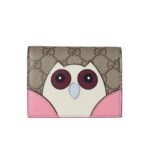 Gucci Gg Mini Wallet With Owl Detail Beige And Dark Brown 11Cm