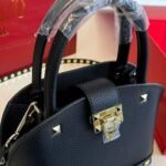 Valentino Garavani Rockstud Handbag In Grainy Black 21Cm - Image 8