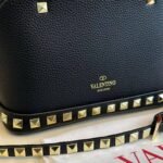 Valentino Garavani Rockstud Handbag In Grainy Black 21Cm - Image 7