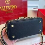 Valentino Garavani Rockstud Handbag In Grainy Black 21Cm - Image 6