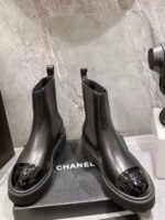 Chanel Short Boots Matte Leather Black - Image 6