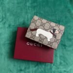Gucci Gg Mini Wallet With Dog Detail Beige And Dark Brown 11Cm - Image 2