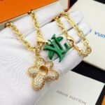 Louis Vuitton Lv Blooming Necklace Gold With Green M01867 - Image 7