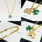 Louis Vuitton Lv Blooming Necklace Gold With Green M01867 - Image 8