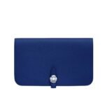 Hermes Dogon Duo Long Wallet Dark Blue 20Cm