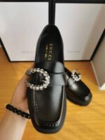 Gucci Women’S Leather Loafers With G Black - Image 4