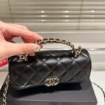 Chanel 23P Clutch With Chain Bag With Top Handle Black 18Cm Ар3238 B10307 94305 - Image 4