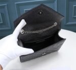 Saint Laurent Envelope Small Bag In Mix Matelassé Grain De Poudre Embossed Black Silver 21Cm 600195Bow921000 - Image 4