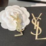 Saint Laurent Ysl Brooch Gold With Stone - Image 4