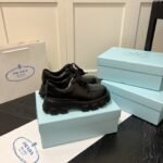 Prada Smooth Leather Oxford Loafers Black - Image 6