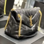 Saint Laurent Puffer Medium In Leather Gold Hardware Black 35cm 5774751EL071000 - Image 4