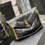 Saint Laurent Puffer Medium In Leather Gold Hardware Black 35cm 5774751EL071000 - Image 5
