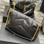 Saint Laurent Puffer Medium In Leather Gold Hardware Black 35cm 5774751EL071000 - Image 6