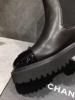 Chanel Short Boots Matte Leather Black - Image 7