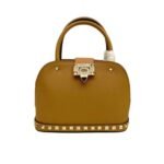 Valentino Garavani Rockstud Handbag In Grainy Brown 21Cm