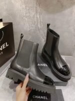 Chanel Short Boots Matte Leather Black - Image 2