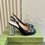 Gucci Women’s Horsebit Pump With Crystals Black ‎795984 Bnc00 1000 - Image 7