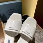 Prada Brushed Leather Slide In White - Image 10