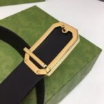 Gucci Black Belt With Square Gold Buckle And Bee Star 35Mm - Image 8