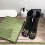 Gucci Women’S Horsebit Mid Heel Ankle Boots Black 643888 Bko00 1000 - Image 2