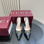 Gucci Women’s Horsebit Pump Gg Leather Black 792065 Aaegj 1000 - Image 2