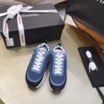 Chanel Neon Denim Lace Up Low Top Trainer Sneaker Blue G37494 Y55237 K2847 - Image 5