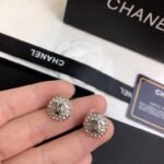 Chanel Cc Button Strass Earrings - Image 5