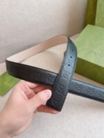 Gucci Black Signature Leather Belt 3.5Cm - Image 3