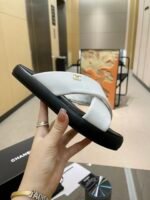 Chanel Cc Logo Criss Cross Slides White - Image 3