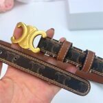 Celine Triomphe Belt In Triomphe Canvas Tan 25Mm - Image 5